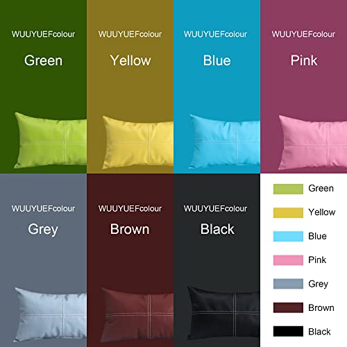 Wuuyuef Outdoor Pillow Covers 12X 20 Inch Set Of 2, Faux Leather Throw Pillow Cases Waterproof Decorative Cushion, Boho Lumbar Pillow Cover For Garden Couch Bed Sofa, Lime Green #TOP7