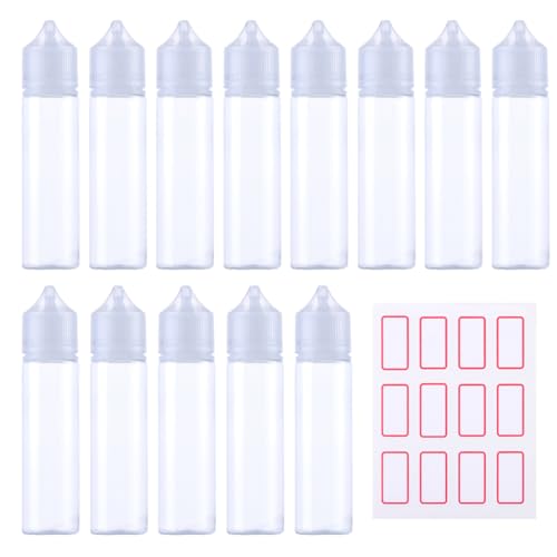 AEIOPRS 12 pcs Flacons Fioles Bouteille Vide e liquide Bouchon Conique étiquettes (30ml)