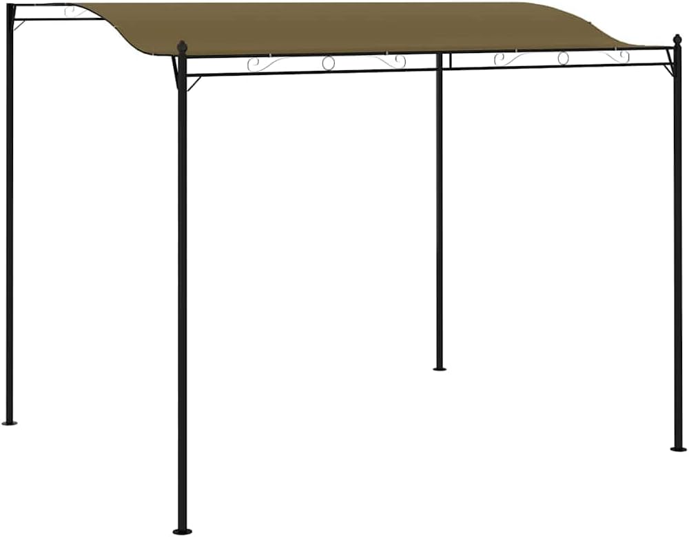 vidaXL vidaXL Gazebo, Outdoor Canopy with Roof, Patio Pavilion with Steel Frame, Sunshade Shelter for Garden Backyard Lawn Terrace, Fabric Taupe