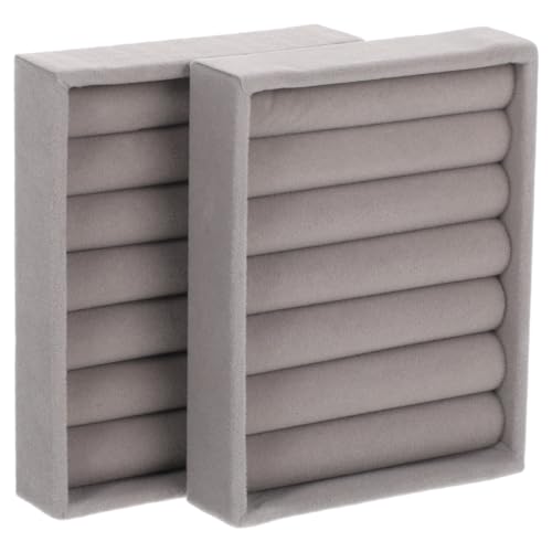 ABOOFAN 2 Piezas Bandejas Organizadoras Para Joyas Con Interior De Terciopelo Para Anillos Y Accesorios PequeñOs Caja Compacta Y PortáTil Para Escritorio Y Viajes