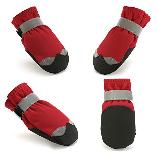 ZIFEIPET Dog Shoes Anti Slip Dog Socks for Large Dogs Waterproof Dog Boots with Reflective Fasten Strap Perfect for Indoor & Outdoor Wear¡­