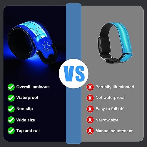 Light Up Armband LED Slap Braçadeira de segurança para crianças Caminhadas noturnas, LED Luminous Ar