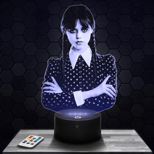 Lámpara de mesa Miércoles Addams, decoración de la serie. Idea de regalo para hombre o mujer, objeto Miércoles Addams, lámpara de noche para adultos,decoración de Cuarto.Regalo Navidad TOP