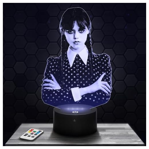 Lámpara de mesa Miércoles Addams, decoración de la serie. Idea de regalo para hombre o mujer, objeto Miércoles Addams, lámpara de noche para adultos,decoración de Cuarto.Regalo Navidad TOP