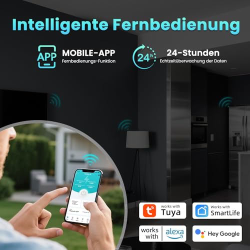 TONGOU WIFI FI-Schutzschalter RCBO 3P 63A 30mA Fi-schutzschalter Leitungsschutzschalter Typ A für Haushalt & Steckdosen, Icu10kA, DIN-montiert, smarte Fernsteuerung​