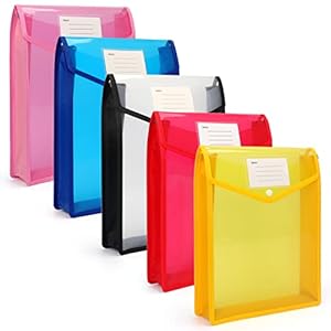 FYY Dokumententasche A4, 5 Stück mit Druckknopf