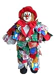 Lieferumfang: 1 Clown N / A Bunter Lappenclown Hut rot 47 cm Clown Clownfigur Karneval Stoffclown Karnevalsdeko
