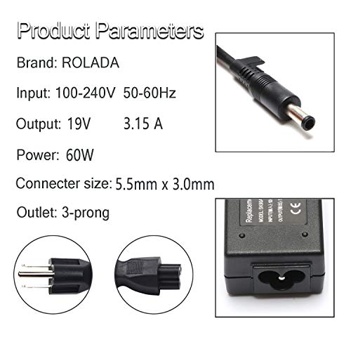 19V 3.15/3.16A Ac Power Adapter Charger For Samsung Ad-6019R 0335A1960 Cpa09-004A Q430 Qx410-S02Us Rv510-A02 Qx410 Q430 P560 Np-Nf310 R540E R440I R480I R430I Np270E4E Np270E5E Power Cord #TOP1