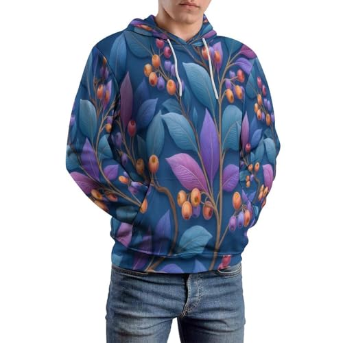 Sweat à capuche imprimé 3D plantes et feuilles pour homme et femme