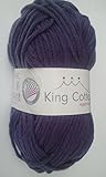 50 g Grundl Wolle Strickgarn Häkelgarn King Cotton ägyptische Baumwolle+Acryl Stricken häkeln Farbe_13_aubergine