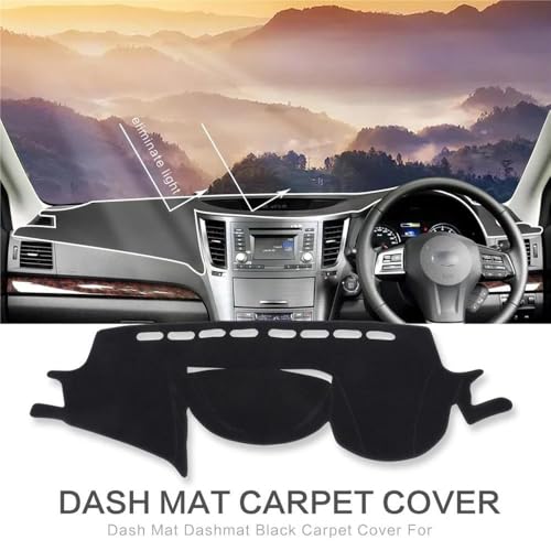 Alfombrilla de salpicadero LHD para Subaru Outback Legacy 2010 a 2014 protectora negra 3
