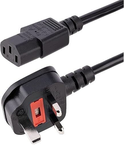 Computer power cable UK type 1.5 meter, 18AWG, BS 1363 to C13, 10A 250V ...