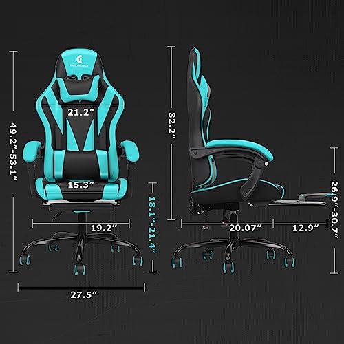Gaming-Chair-with-Linkage-Armrest-Footrest-High-Back-Video-Gaming-Chair-BlackLight-Blue