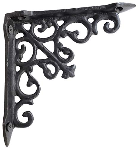 Nach Victorian Antique Black Shelf Bracket, Wall Mount Cast Iron Shelf Brackets, Heavy Duty Brackets For Shelving, Small 5X1X 5 Inches, L Bracket, Diy Projects, 4 Pack, Hardware Included, Js-90-061 #TOP1