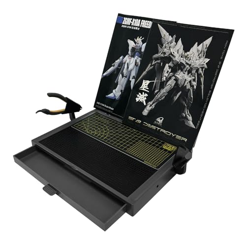 MWK-18 Model Assembly Gundam Model kitsTable Basic, Portable Model Building, Assembly, Cutting Worktable, Work Table with Movable Drawer, Dual Craft Cut Mat, Easy Folds for Storage