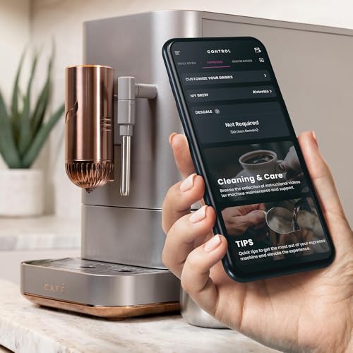 Café Affetto Automatic Espresso Machine + Milk Frother | Built-In & Adjustable Espresso Bean Grinder | One-Touch Brew in 90 Seconds | Steel Silver, 1.2 Liter, (C7CEBBS2RS3) - Image 6