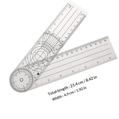 Transportador de ángulo goniométrico de PVC transparente miniatura 2
