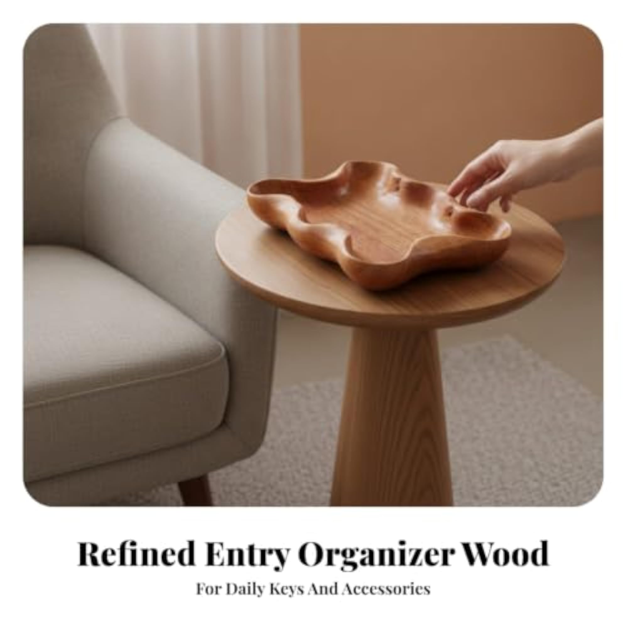 Decorative Wooden Wave Shape Tray