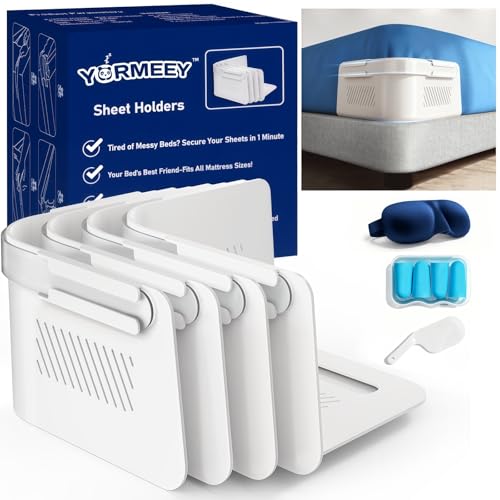 YORMEEY Bed Sheet Holders for Corners, Sheet Straps Fit All