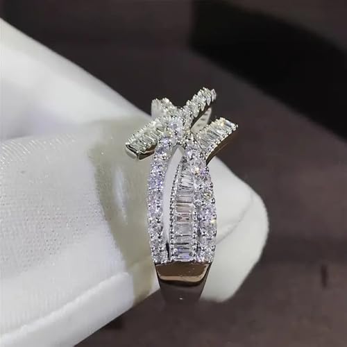 White Gold Plated Shining Cubic Zirconia Creative Hollow Design Engagement Rings Wedding Bridal Band Promise Rings Evening Parties Anniversary Valentine's Day Gifts Eternity Bands for Women2
