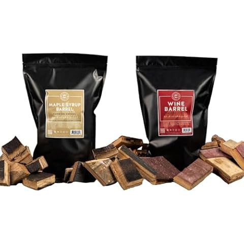Midwest Barrel Company Maple & Red Wine Chunks Bundle - Authentic Barrel-Aged Smoking Wood for Smoking Meat, BBQ, Grills, Smokers Cover