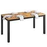 Outsunny Table de salle à manger de jardin en bois d'acacia, table de terrasse extérieure rectangulaire 150 x 75 x 75 cm avec plateau à lattes, trou parasol pour 6 personnes, charge 80 kg, pour patio