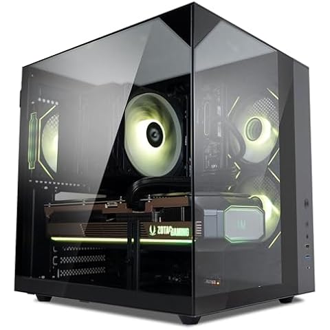 Zalman ZQBE ATX Mid Tower PC Case, 3 x PWM ARGB Fans with Multi-Port Fan Hub RGB Controller Included, USB Type-C 3.2, 240mm Radiator Support, Full-View Panoramic Tempered Glass Panels, Black Cover