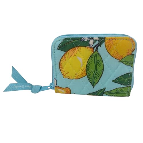 Vera Bradley Women's Cotton Petite Zip-around Wallet With Rfid Protection, Lemon Grove - Recycled Cotton, One Size2