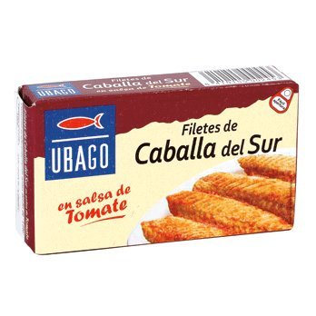 UBAGO - Filetes De Caballa Del Sur En Salsa De Tomate Lata 65 Gr