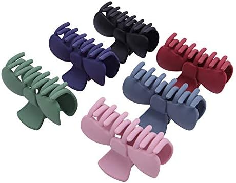 TODEROY Large Hair Claw Clips for Women and Girls Strong Hold Hair Barrette Clamps for Thick Hair and Thin Hair, 6 Color Fashion Hair Styling Accessories