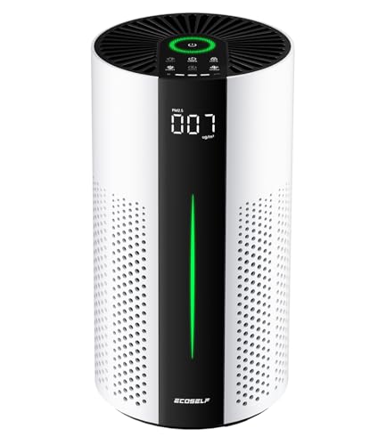 ECOSELF Air Purifiers for Home Large Room up to 1800 Ft², Air Purifiers for Bedroom 360° Air Intake with Smart Auto Mode, HEPA Air Purifier, Air Cleaner for Smoke PoIIen Pet Dander, HAP609