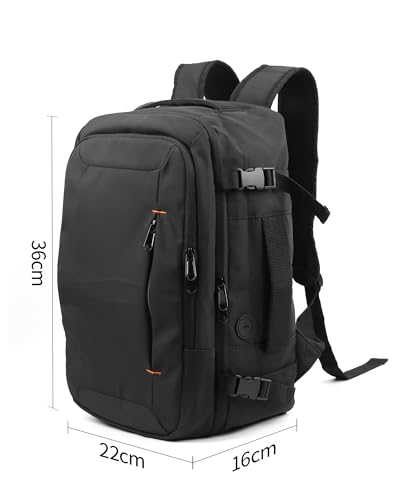 HOTOR Zaino da viaggio per sport all'aria aperta, escursionismo, tempo libero, 22x16x36cm(nero)2