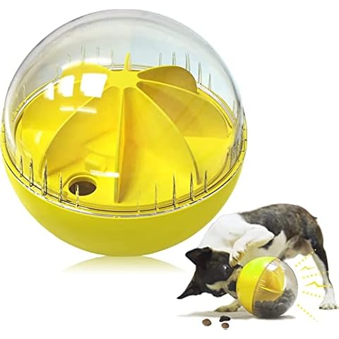 Youmics Dog IQ Treat Balls Adjustable Food Dispenser Dogs Puzzle Toy Wobble Wag Talking Giggle Squeaky Undestructible Ball Puppy Chewers Dispensing Toys for Small/Medium/Large Aggressive Chewer Breed Cover