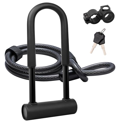 Bike U Lock 16mm Shackle with 4ft/6ft Cable
