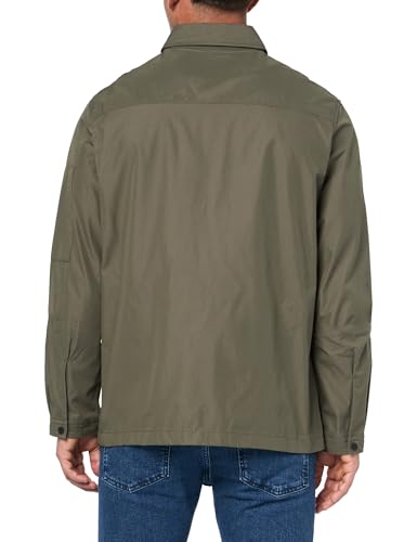 Image of Hugo Men's Cotton Mix Canvas Zip Up Overshirt