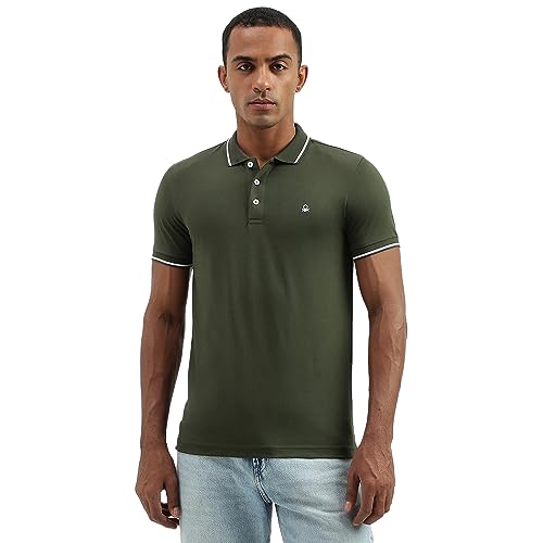 Image of United Colors of Benetton Men Cotton Blend Polo Regular Fit Shirt