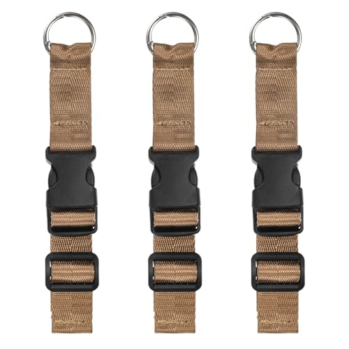 Image of M METERXITY 3-Pack Add A Bag Luggage Strap, Adjustable Suitcase Belt for Connecting Handbag /Backpack /Jacket, Luggage Connector [Brown]