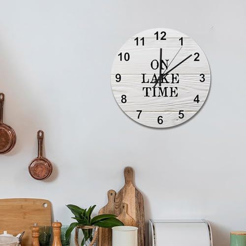Horloge murale décorative shabby chic en bois effet vieilli