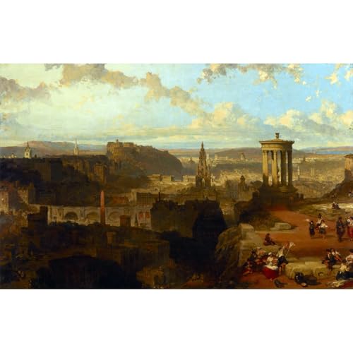Impression giclée David Roberts pour un salon élégant avec vue sur Édimbourg 101x127 cm