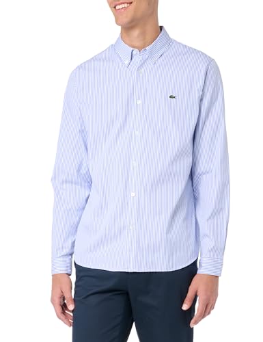 Lacoste Mens Regular Fit Long Sleeve Button Down Stripe Shirt
