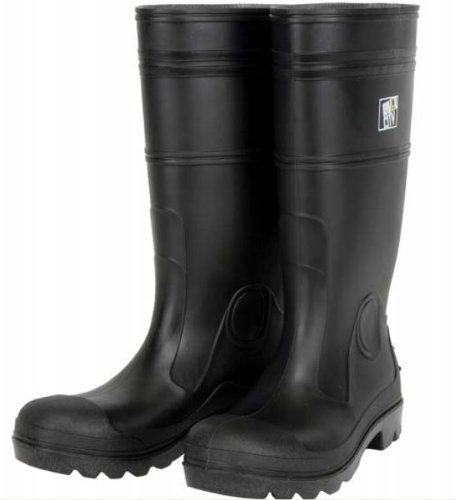 Image of MCR Safety PBP1206 Waterproof PVC Men's Knee Boot with Plain Toe, Black, Size 6, 1-Pair
