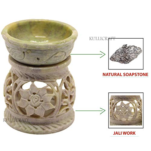 Image of Marble Carving Agarbatti Stand, Combo | Soapstone Hand-Carved, Incense Holder, Aroma Burner, Ash Catcher, Spiritual Decor for Puja Room