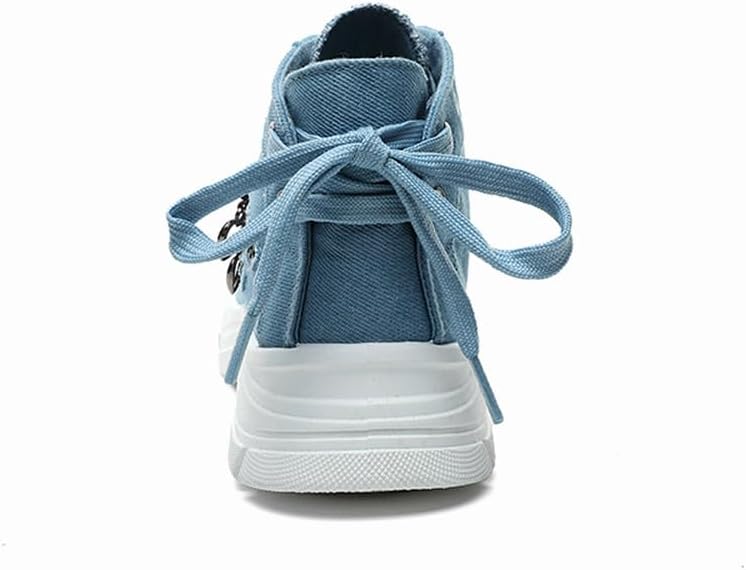 MAUGELY Women's High Top Heightened Sole Sports Causal Fashion Sneakers Canvas Shoes - Image 4