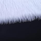 GLFYHG Shaggy Faux Pelzgewebe Polyester Weißer Immitationsfellstoff Langer Haufen Für Fursanzige, Cosplay, Kostüm, Zwerg, Handwerk, Dekoration(Size:100x170cm)