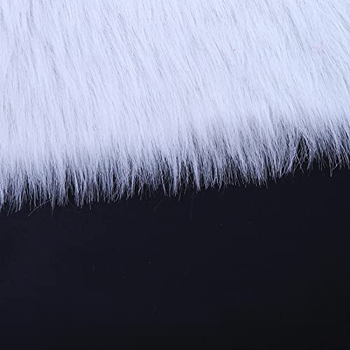 Tissu imitation fourrure à poils longs en polyester blanc pour costume, cosplay, déguisement, nain, loisirs créatifs, décoration (Dimensions : 50 x 170 cm) Cover