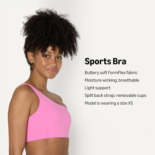 Image of Amazon Essentials Women's Active FormFlex Buttery Soft Light Support One Shoulder Strappy Back Sports Bra