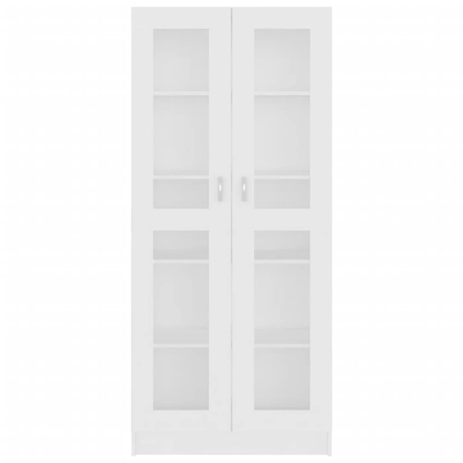 Homgoday Estantería Librería armarios Cocina con 5 Compartimentos y Puerta Doble Muebles de Salon Estantes Almacenaje para Salón Estudio Blanco 82,5x30,5x185,5cm