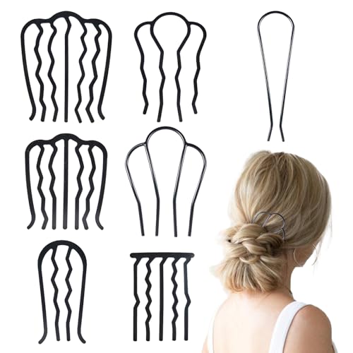 7 Piezas Peines Laterales de Metal para Cabello miniatura 1
