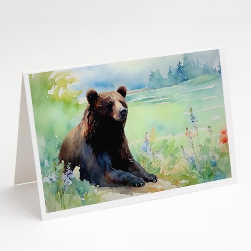 Caroline's Treasures DAC2875GCA7P American Black Bear Greeting Cards Pack of