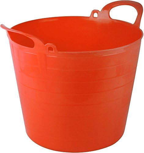 Easy Shopping Large Medium Small Flexi Tub Garden Home Flexible Colour Rubber Storage Container Bucket Polyethylene Flex Tub- MADE IN U.K. (Small 14 Liter, Red)